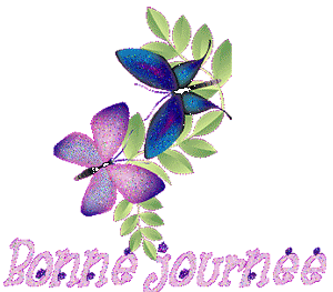 Gif animé bonne journée papillons